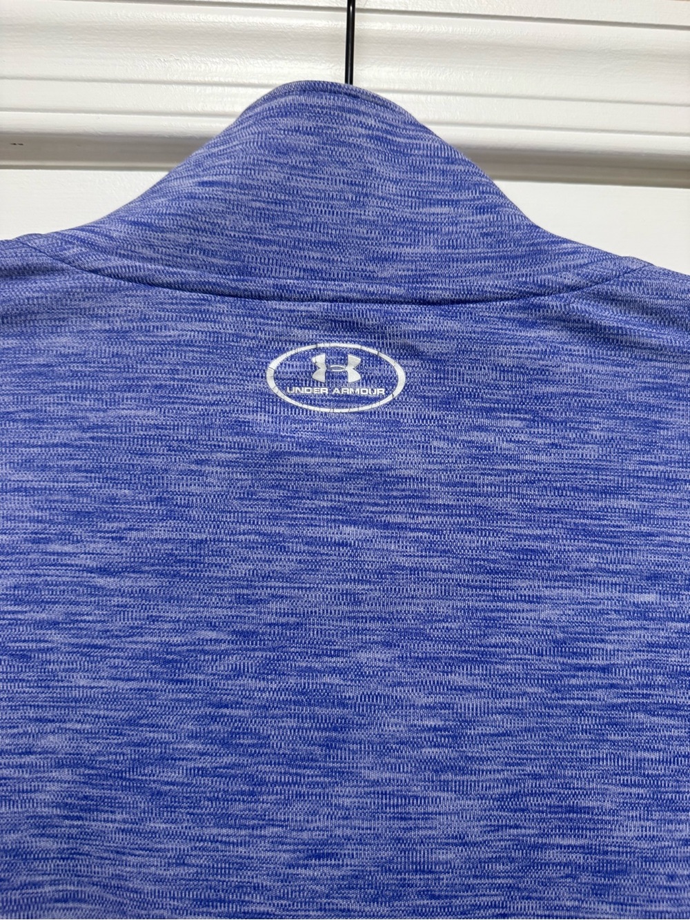 Under Armour Heathered Royal Blue 1/4 Zip Pullover - Picture 4 of 6